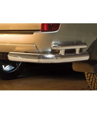 Protection ARRIERE-TOYOTA-LAND-CRUISER-120-2002-2009-INOX ANGLES DOUBLE BARRES 70mm