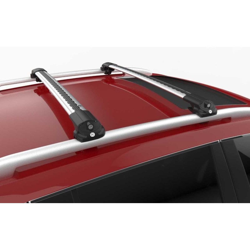 Menabo Barres de toit Transversales pour Toyota Verso S 2010-2017 Alu Noir ABE